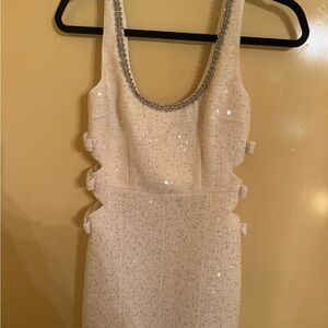 Self-Portrait Crystal Embellished Tweed Mini Dress – US 0